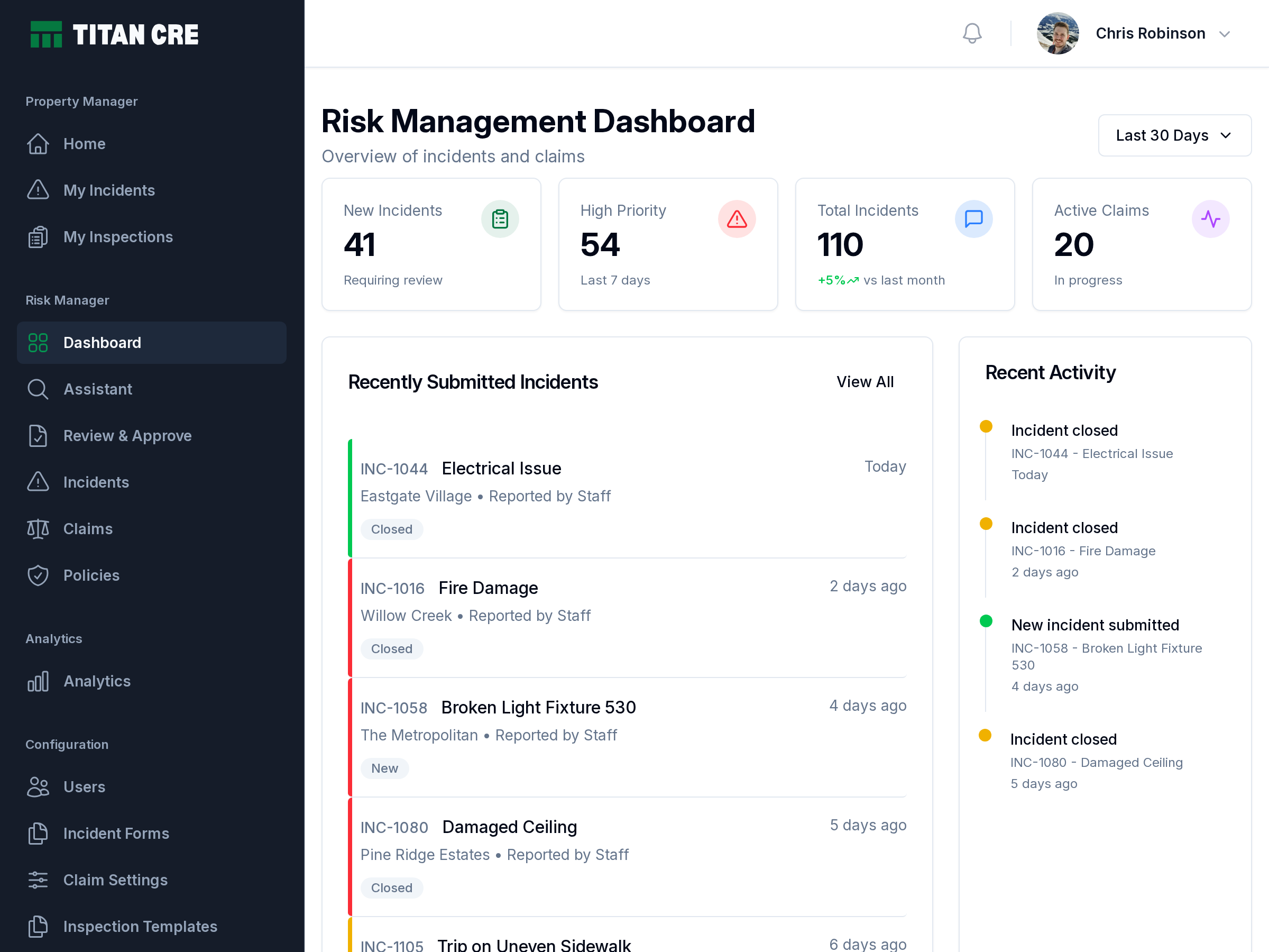 Titan CRE application interface