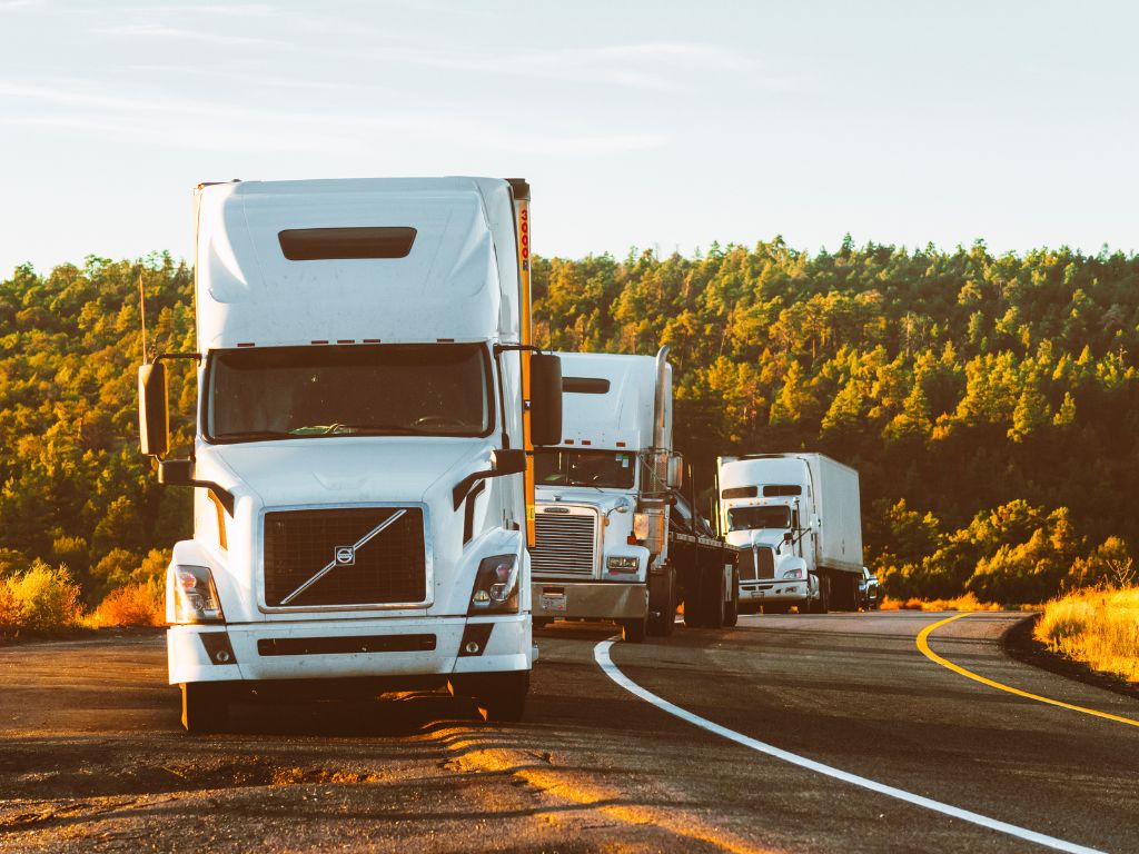 Transportation truck on highway representing cargo shipping and logistics operations